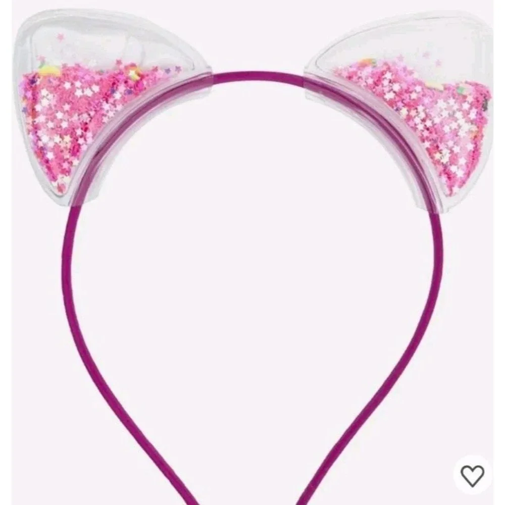Cat Ears Headband Pink Glitter Confetti